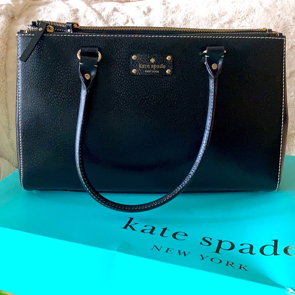 Kate Spade Purse Bag Black Leather ♠️ - Picture 2 of 8